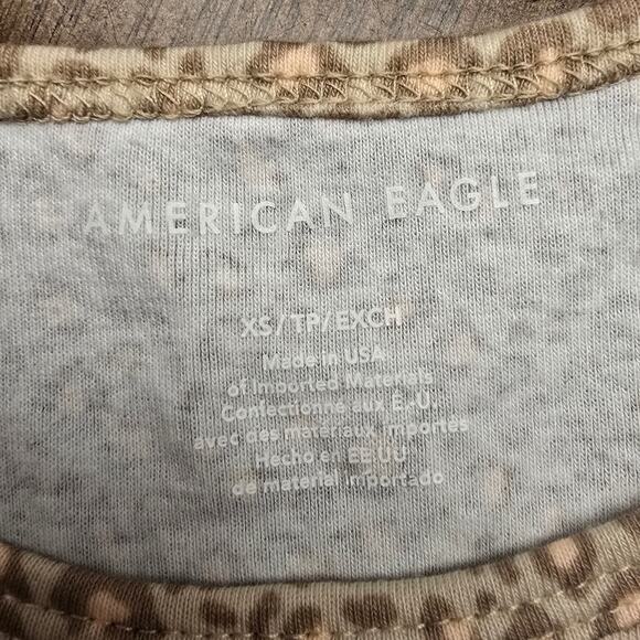 Women's American Eagle Leopard Print Crop Short Sleeve Tee | Size XS - Picture 7 of 8